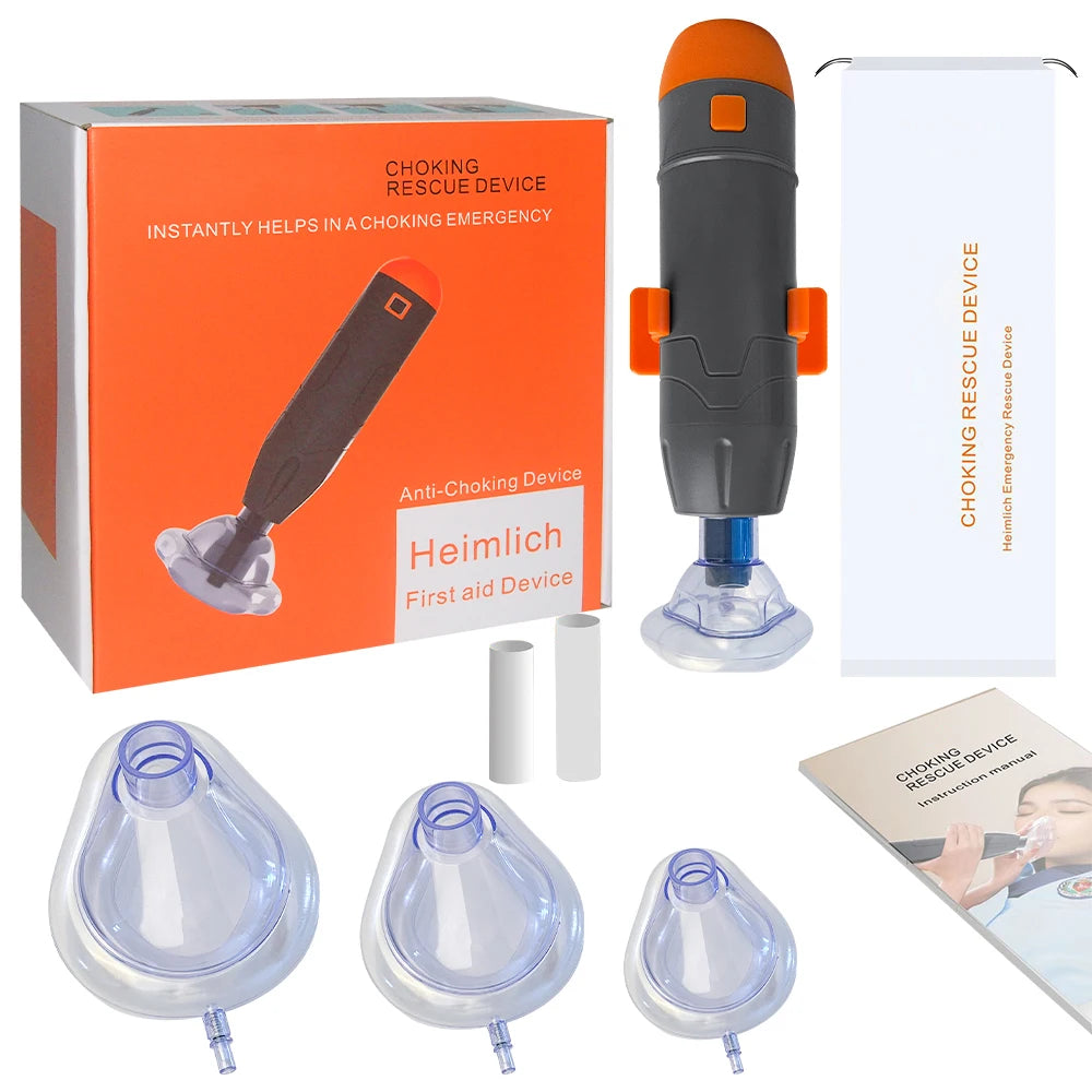 First Aid Anti Choking Rescue Device Automatic for Adults Kids Home Choking Device Emergency Sucker CPR Machine with 3 Masks