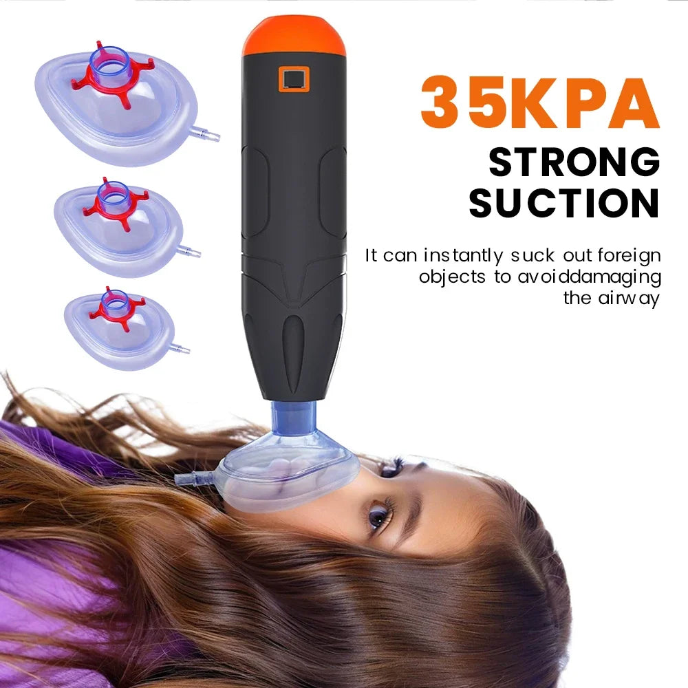 First Aid Anti Choking Rescue Device Automatic for Adults Kids Home Choking Device Emergency Sucker CPR Machine with 3 Masks