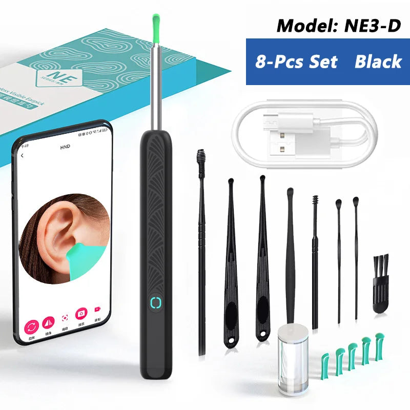 Visual Ear Wax Cleaner with Camera Safe Earwax Removal Endoscope with 5M Camera Luminous Otoscope Ear Cleaning Tools Ear Care